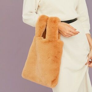 Unhide Lil Fluffy Handbag Faux Fur Plush Bag Tote